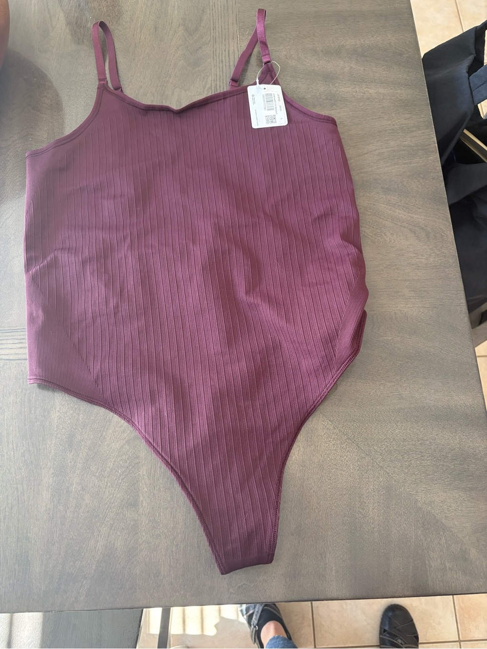 lululemon athletica Ribbed One-Piece Bodysuit in Plum